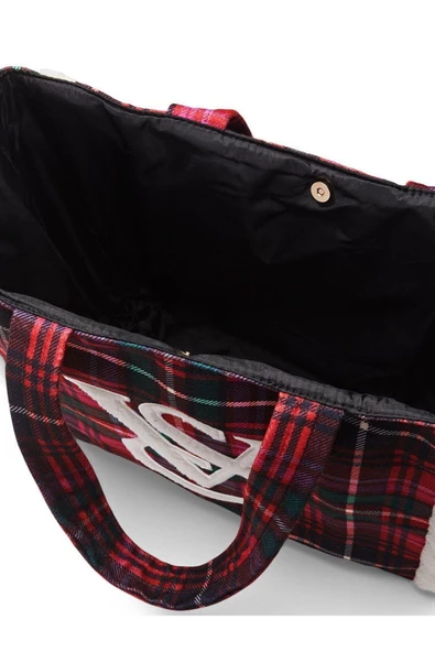 Victoria's Secret Kenarları Polarlı Ekoseli Tote Çanta - 3
