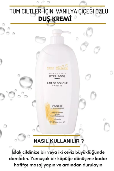 BYPHASSE Caresse Vanilya Çiçeği Özlü Kremli Duş Jeli 2000ml - 3