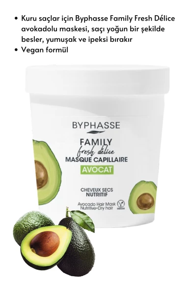 BYPHASSE Family Fresh Avokadolu Besleyici Saç Maskesi 250ml - 2