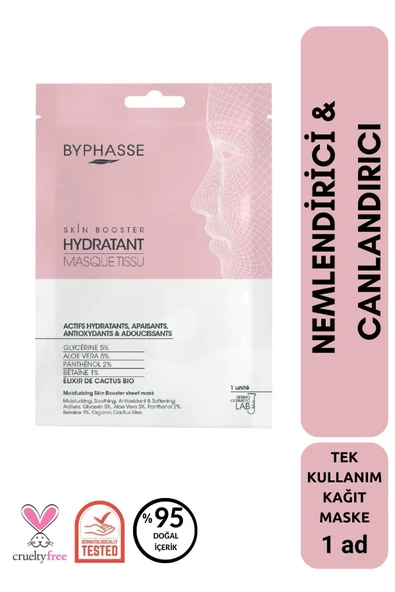 BYPHASSE Nemlendirici ve Canlandırıcı Skin Booster Kağıt Yüz Maskesi 1ad