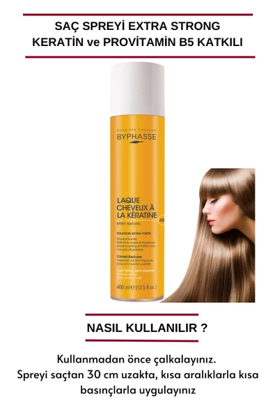 BYPHASSE Saç Spreyi Doğal Etki Maksimum Tutuculuk 400ml - 4