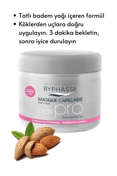 BYPHASSE Hair Pro Asi Saçlar İçin Koruyucu ve Yatıştırıcı Bakım Maskesi 500ml - Resim 3