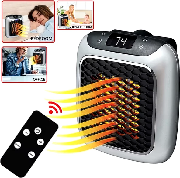 Powermaster PM-26513 800 Watt Priz Tipi Uzaktan Kumandalı Taşınabilir Isıtıcı (Zamanlayıcı) (OM-1210) - 2