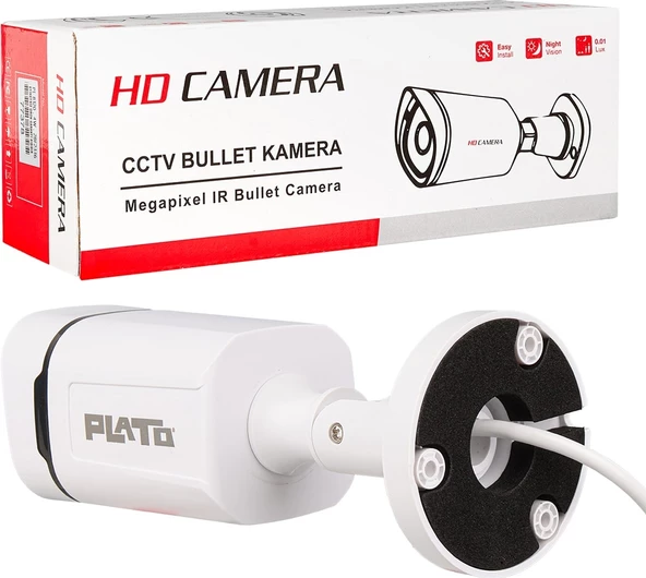 Plato PL-23840 Ahd Bullet Kamera Gece Renkli Görüş Plastik Kasa 2 Mp Ledli Kamera Ahd Kamera - 3