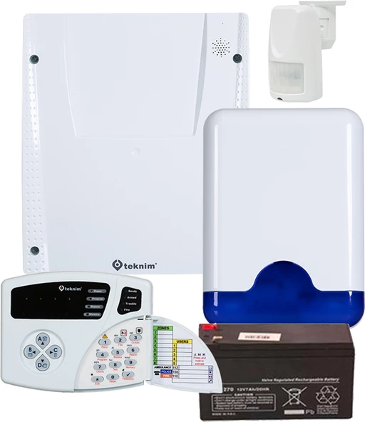 Teknim Set VAP-404PTA Pstn Li Alarm Seti (Akü Dahil)