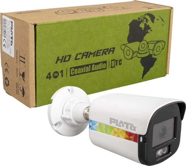 Plato PL-22995 5 mp Color Vu Mikrofonlu 2.8 mm 3 Atom LED Metal Kasa Ahd Bullet Kamera