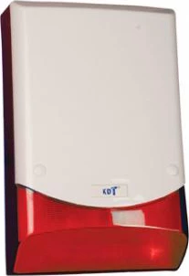 KTD Kdt PS-128P1/R Piezzo Flaşörlü Harici Siren (Pil Dahil, Flaşör Rengi: Kırmızı)