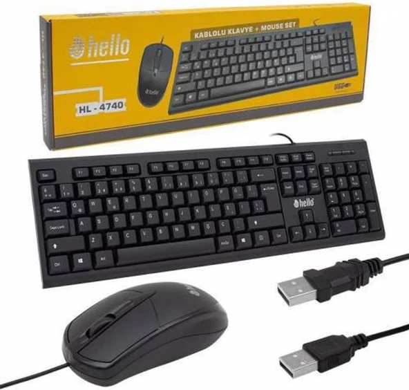 Melek Store Hello HL-4740 Kablolu Klavye+Mouse Set - 2