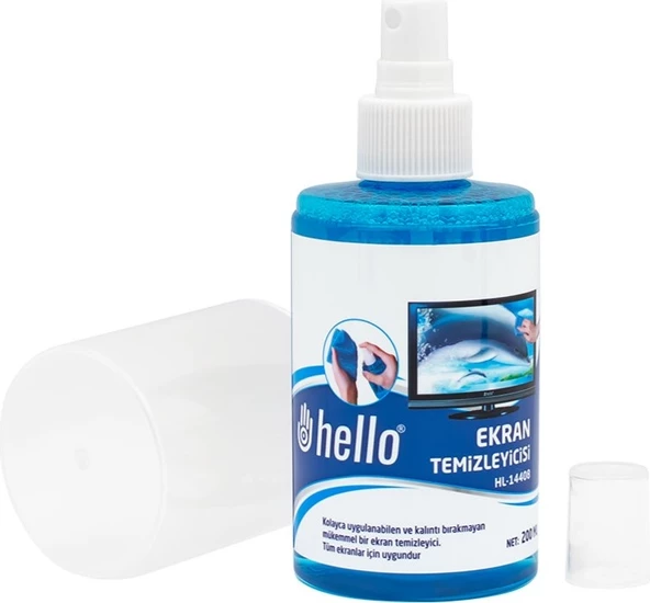 Hello HL-14408 Sprey + Fiber Bez + Fırça 200ML LCD Ekran Temizleme Seti - 2