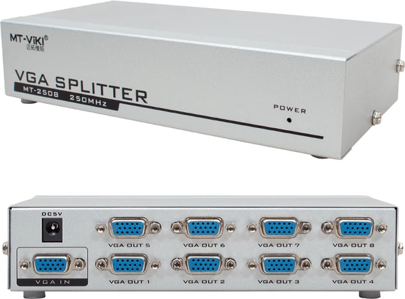 Powermaster PM-2553-2508 1920X1440 250 Mhz 8 Port VGA Dağıtıcı Splıtter