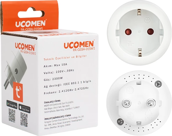 Melek Store Ucomen PA-GEBA-01SW 10 Amper Wifi Tuya Destekli Akıllı Priz - 3
