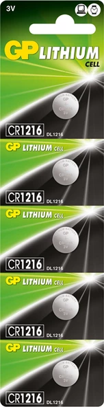 GP 5'li CR1216 3V Lityum Düğme Pil (GPCR1216-C5)
