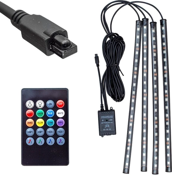 Powermaster Sese Duyarlı Araç Içi Kumandalı Rgb LED Animasyon Kit