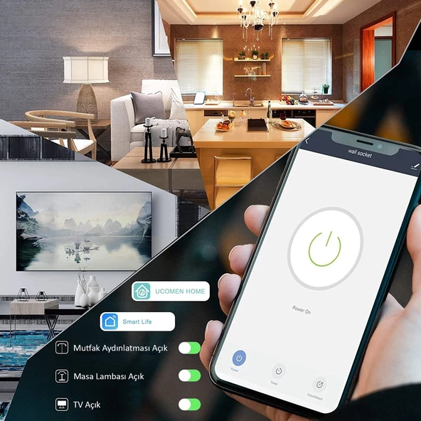 Ucomen PA-GEBA-01SW  Wifi Akıllı Priz Tuya Destekli - 4