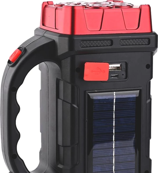 POWERMASTER HB-1678 SOLARLI USB ÇIKIŞLI ŞARJ EDİLEBİLİR 38 WATT KAMP FENERİ - 3