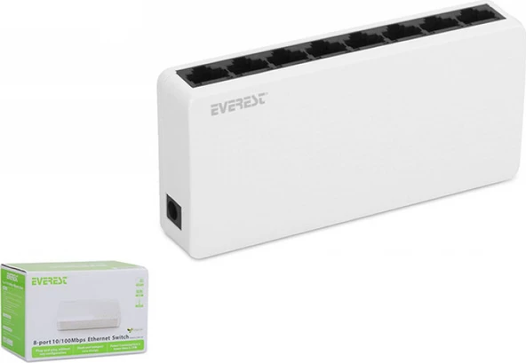 Everest Esw-108 8 Port 10/100Mbps Ethernet Switch Hub - 3