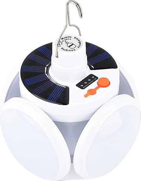 Powermaster Premio PR-2038 Solar Panelli Şarjlı 5'li Katlanabilir Kamp Lambası