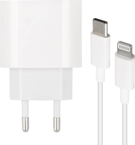 WK-21443 Pd-C 20 Watt Type-C Şarj Başlık Adaptörü + Type-C To Lıghtnıng Kablo (No:9) (2818) - 2