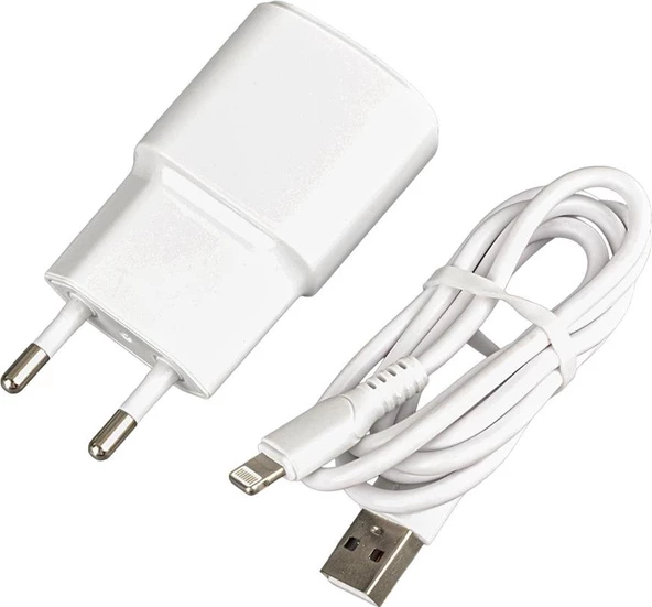 WEKO WK-21437 IP 2.1 AMPER ŞARJ BAŞLIK ADAPTÖRÜ + LIGHTNING KABLO (NO:3) - 3