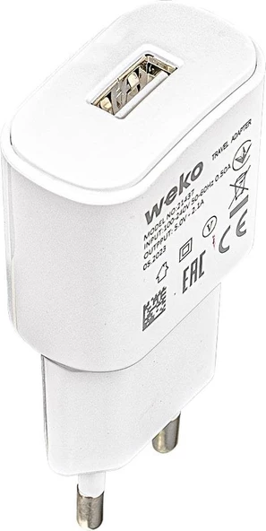 WEKO WK-21437 IP 2.1 AMPER ŞARJ BAŞLIK ADAPTÖRÜ + LIGHTNING KABLO (NO:3) - 2
