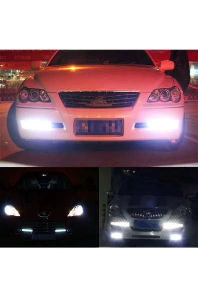 GÜNDÜZ FAR LEDİ GÜNDÜZ FARI DRL 6 LED LAMBA SU GEÇİRMEZ 18W 2 ADET MOTOSİKLET-OFFROAD-SUV-SEDAN-HB - 5