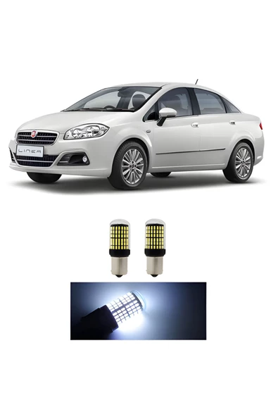 FİAT LİNEA 2007- UYUMLU GERİ VİTES AMPULÜ 144 LEDLİ BEYAZ P21W 93 TİP TEK DUY DÜZ TIRNAK 2 ADET