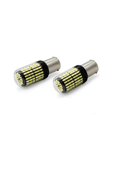 PEUGEOT RİFTER 18-23 Uyumlu GERİ VİTES AMPULÜ 144 LEDLİ BEYAZ P21W 93 TİP TEK DUY DÜZ TIRNAK 2 ADET - 3