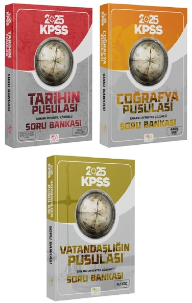 CBA  2025 KPSS Tarih+Coğrafya+Vatandaşlık Pusulası Soru Bankası 3 lü Set CBA Akademi