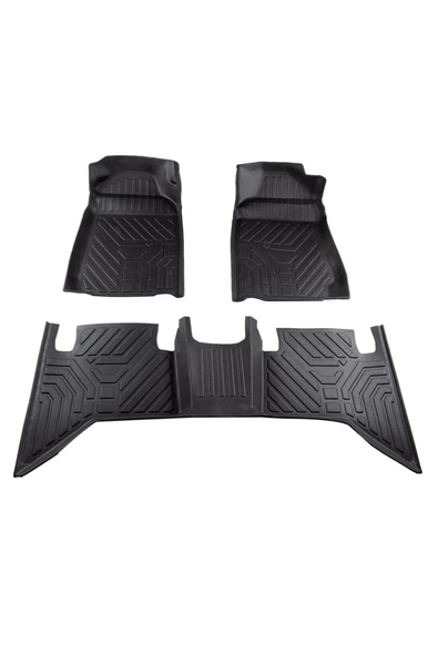 ISIZU D-MAX 2015-2020 ARACA ÖZEL 7D HAVUZLU PASPAS TAKIMI 5CM DERİNLİK KOKUSUZ YANLARI KAPLAR - 2