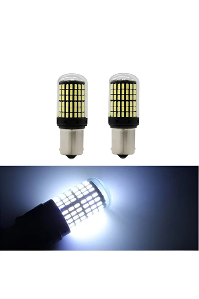 DUSTER 2012-2018 Uyumlu GERİ VİTES AMPULÜ 144 LEDLİ BEYAZ P21W 93 TİP TEK DUY DÜZ TIRNAK 2 ADET - 2