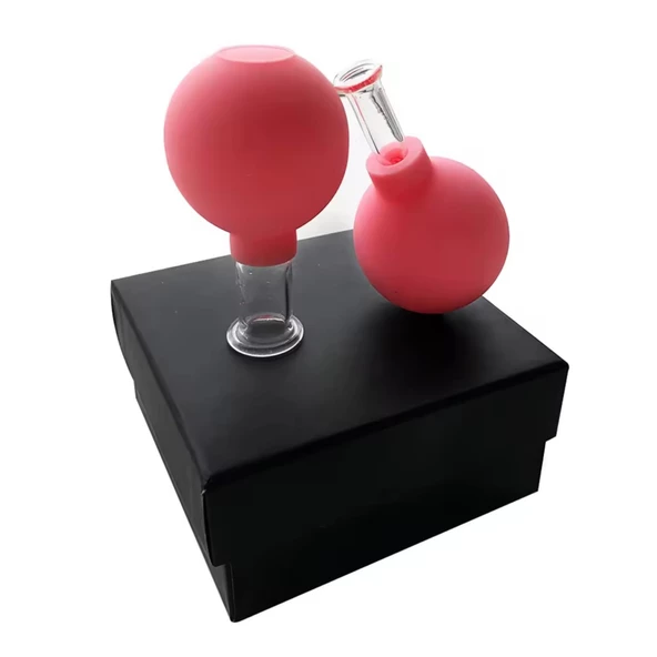 Mika Silikon Vakumlu Yüz Masaj Kupası 2'li Set Kırmızı Renk - Resim 3