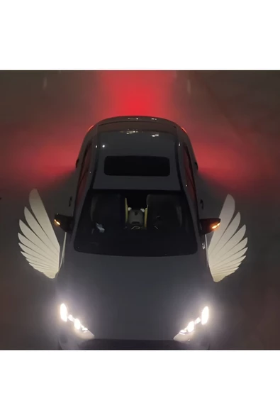 ARAÇ AYNA ALTI MELEK KANAT LED IŞIK OTO MELEK KANADI GÜNDÜZ FARI ANGEL WINGS 2 ADET BEYAZ - 2
