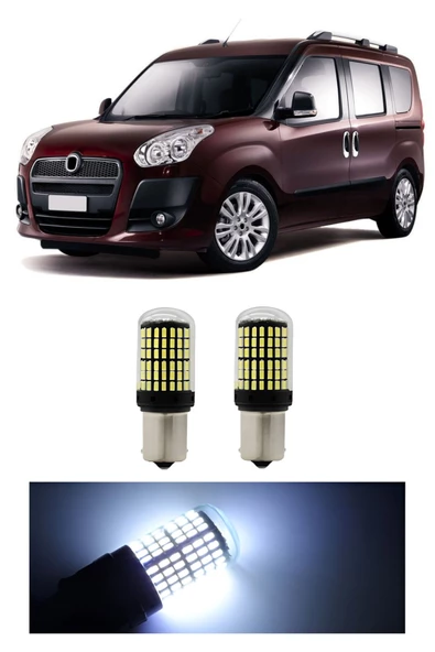 FİAT DOBLO 2001-2010 UYUMLU GERİ VİTES AMPULÜ 144 LEDLİ BEYAZ P21W 93 TİP TEK DUY DÜZ TIRNAK 2 ADET