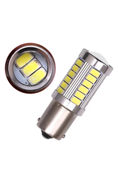 MERCEKLİ GERİ VİTES-SİNYAL-STOP AMPULÜ 33 LEDLİ 93 TİP TEK DUY P21W BA15S 1156 BEYAZ RENK -2 ADET- - 5