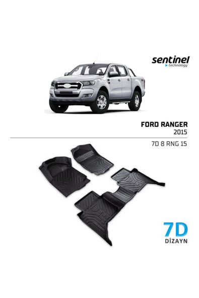 FORD RANGER 2015- ARACA ÖZEL 7D HAVUZLU PASPAS TAKIMI 5CM DERİNLİK KOKUSUZ YANLARI KAPLAR