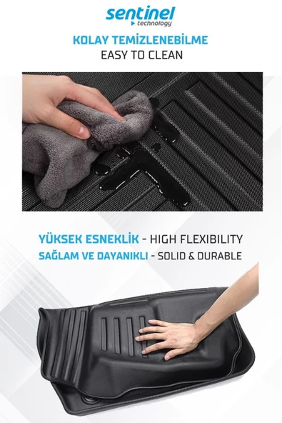 VOLKSWAGEN VW AMAROK 2015- ARACA ÖZEL 7D HAVUZLU PASPAS TAKIMI 5CM DERİNLİK KOKUSUZ YANLARI KAPLAR - 4