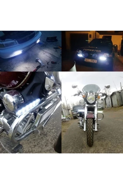 GÜNDÜZ FAR LEDİ GÜNDÜZ FARI DRL 6 LED LAMBA SU GEÇİRMEZ 18W 2 ADET MOTOSİKLET-OFFROAD-SUV-SEDAN-HB - 2