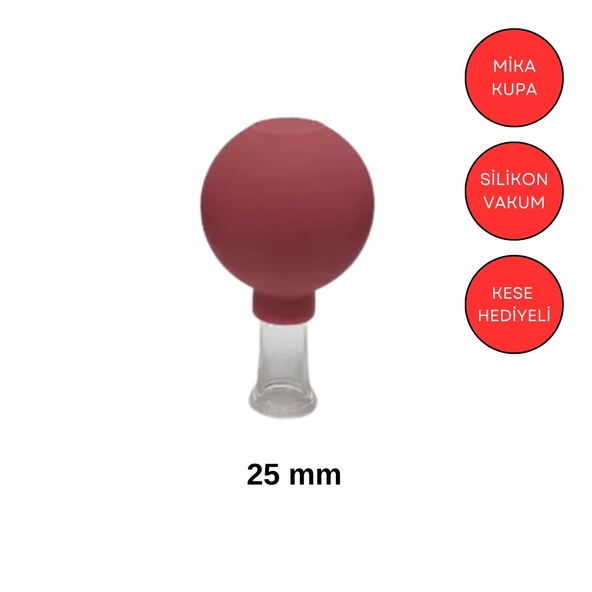 Mika Silikon Vakumlu Yüz ve Boyun İçin Masaj Kupası No:2 Kırmızı Renk ürün görseli