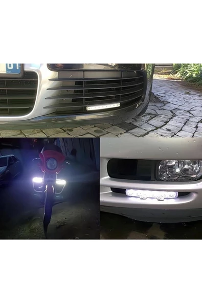 GÜNDÜZ FAR LEDİ GÜNDÜZ FARI DRL 6 LED LAMBA SU GEÇİRMEZ 18W 2 ADET MOTOSİKLET-OFFROAD-SUV-SEDAN-HB - 7
