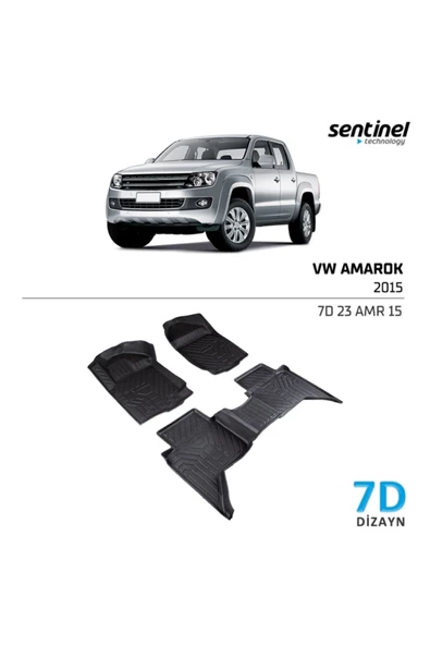 VOLKSWAGEN VW AMAROK 2015- ARACA ÖZEL 7D HAVUZLU PASPAS TAKIMI 5CM DERİNLİK KOKUSUZ YANLARI KAPLAR