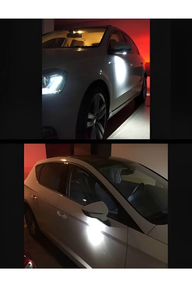 Ayna Altı Ledi Tampon Altı Sis Ledi Motosiklet Turuncu Beyaz Çift Renk Aydınlatma Kartal Gözü 2 Adet - 4