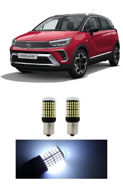 OPEL CROSSLAND X 2017-2023 GERİ VİTES AMPULÜ 144 LEDLİ BEYAZ P21W 93 TİP TEK DUY DÜZ TIRNAK 2 ADET