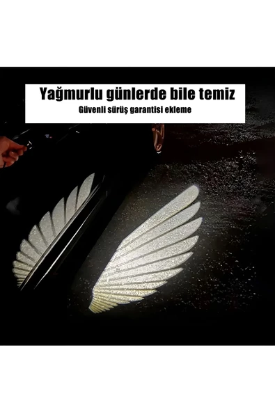 ARAÇ AYNA ALTI MELEK KANAT LED IŞIK OTO MELEK KANADI GÜNDÜZ FARI ANGEL WINGS 2 ADET BEYAZ - 6