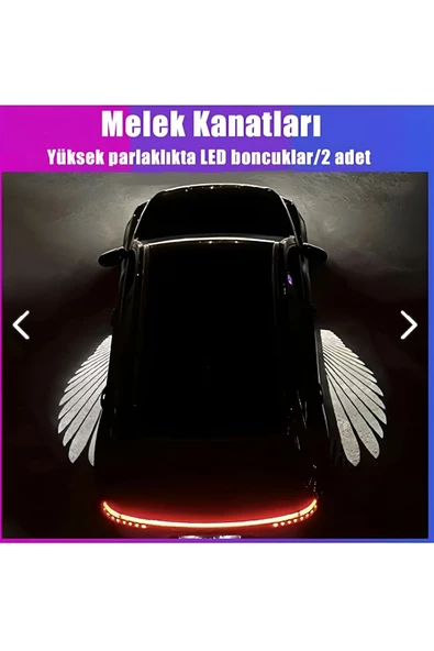 ARAÇ AYNA ALTI MELEK KANAT LED IŞIK OTO MELEK KANADI GÜNDÜZ FARI ANGEL WINGS 2 ADET BEYAZ - 7
