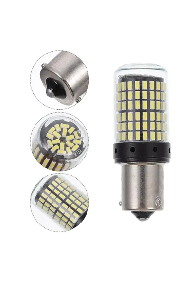 DUSTER 2012-2018 Uyumlu GERİ VİTES AMPULÜ 144 LEDLİ BEYAZ P21W 93 TİP TEK DUY DÜZ TIRNAK 2 ADET - 6