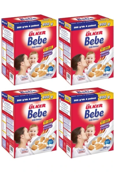 Ülker Bebe Sütlü Bisküvi 800 G x 4 Adet