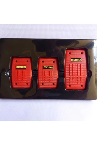 FİAT EGEA MANUEL 2016-2021 UYUMLU MOMO PEDAL SETİ PEDAL KORUYUCU SET KIRMIZI RENK GAZ-FREN-DEBRİYAJ - 3