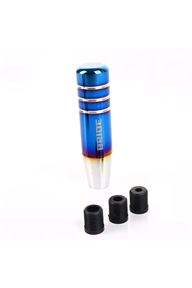 BRİDE YANMIŞ MAVİ STİL MANUEL VİTES TOPUZU HER ARACA UYUMLU 13 CM ALÜMİNYUM SPORT UNİVERSAL - 6