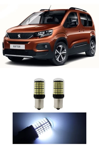 PEUGEOT RİFTER 18-23 Uyumlu GERİ VİTES AMPULÜ 144 LEDLİ BEYAZ P21W 93 TİP TEK DUY DÜZ TIRNAK 2 ADET