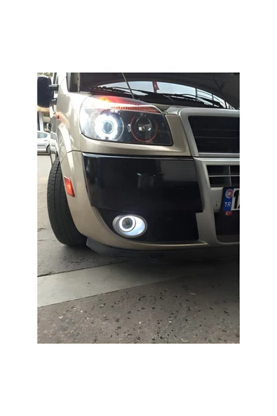 Mercekli Angel Led Sis Farı Halkalı Gündüz Sis Farı 76 mm Beyaz Su Geçirmez Metal Gövde 2 Adet - 3